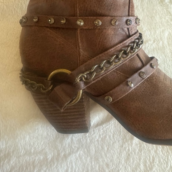 Not Rated Slouch Harness Women’s Vegan Western Style Boots with 3 1/2” Heels - Picture 7 of 14